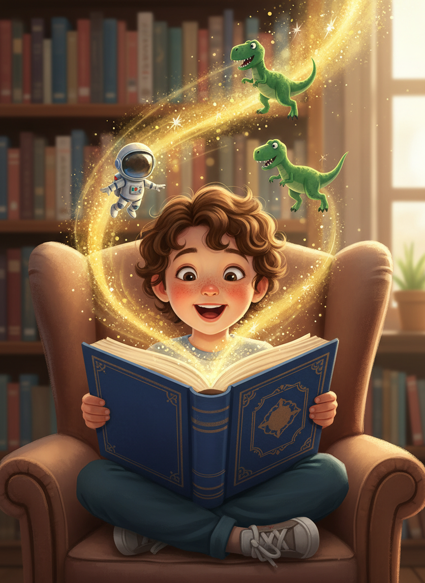 A personalized storybook featuring a child as the main character